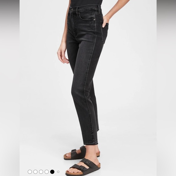 GAP VINTAGE SLIM mid rise26 black Black Skinny Jeans ankle cropped NWOT - Picture 1 of 7